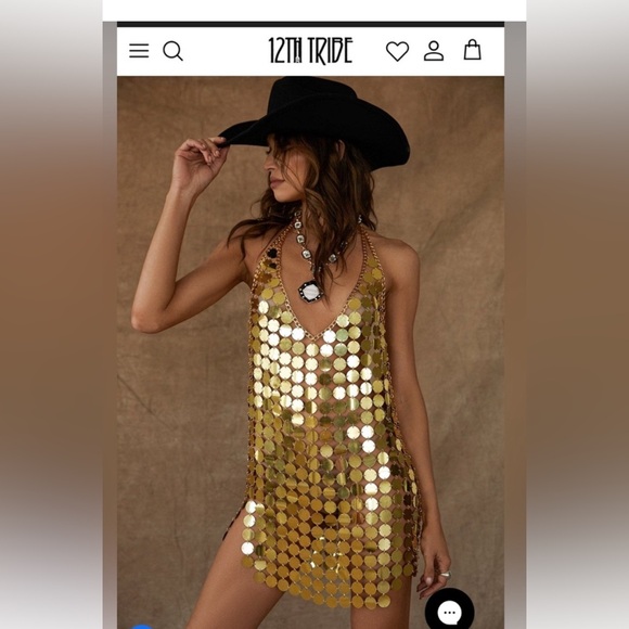 12th Tribe Gold Sequin Dress - Picture 1 of 8